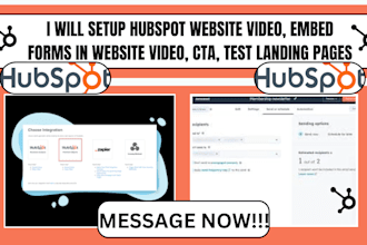 setup hubspot website video embed forms in website video cta test landing pages
