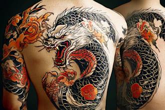 create japanese or oriental tattoo design for you