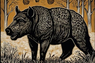 create artistic linocut illustration in my style