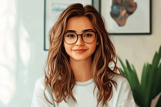 draw cartoon portrait vector avatar from your photo