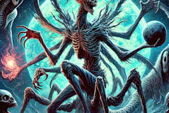 draw fantasy horror villain character art