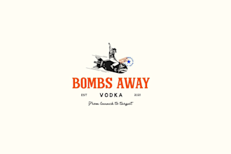 design a custom vintage vodka brand logo classic and unique