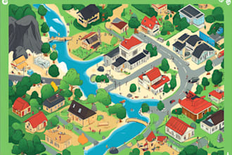 draw a unique vector or isometric map
