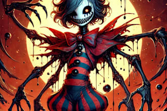 make fantasy horror villain character art