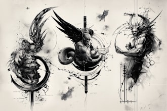 draw custom tattoo design for you