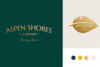 design a custom vintage mountain lodge logo and brand identity
