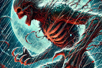do fantasy horror villain character art