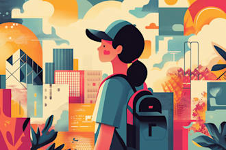 create a unique flat vector illustration