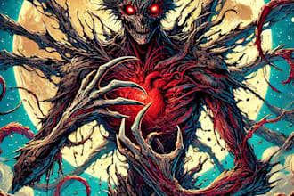draw fantasy horror villain character art