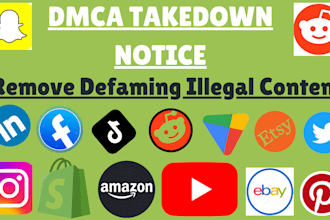 send dmca takedown notices to remove leaked,illegal,pirated and defaming content