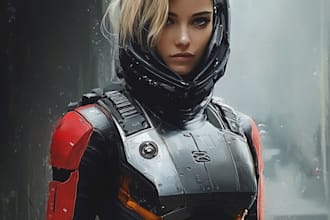 do a sci fi character illustration or sci fi character