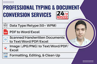 do fast, accurate typing, retyping, and file conversion