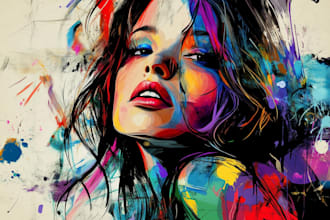 draw illustration expressionism portrait, abstract art
