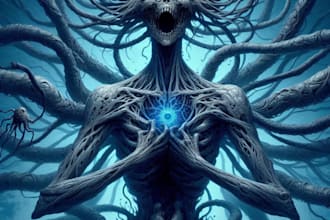 make fantasy horror villain character art