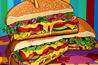craete food pop art of your food