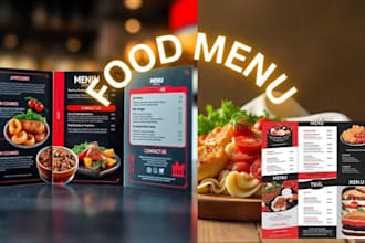 design attractive restaurant menu, food menu and food flyer