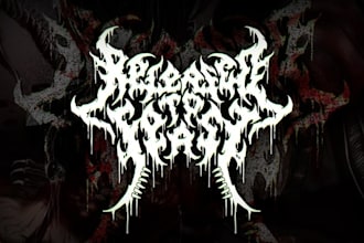 draw metal, brutal, death metal logo for your band, brand