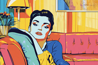 illustrate pop art or roy lichtenstein style