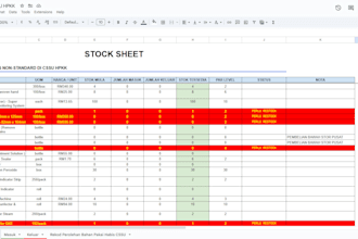 create a custom inventory stock in google spreadsheet