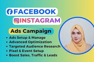be your facebook ads campaign manager, instagram ads, fb meta ads