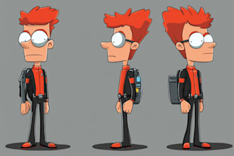custom your family in a futurama portrait cartoon style