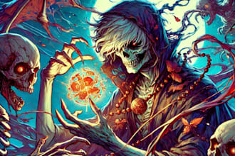 draw fantasy dark horror character art