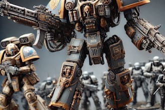design unique mecha robot art for you