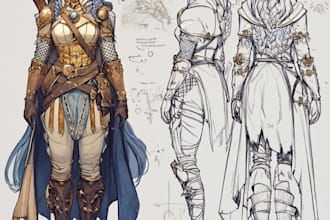 create anime style dnd character sheet design