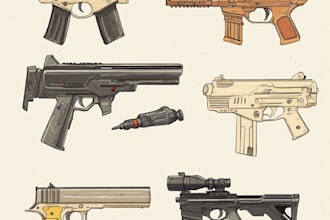 make weapon design for all purposes with my style artwork