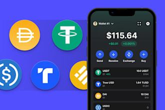 build sol stablecoin,pegged,xrp token, erc20,smart contract,defi staking website