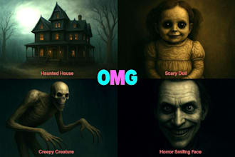 design youtube horror thumbnail, horror gaming graphics