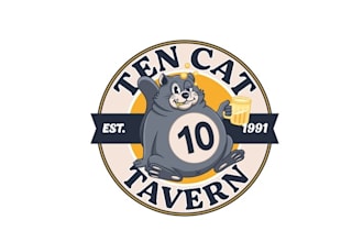 make sustainability cat playing billiards bar logo