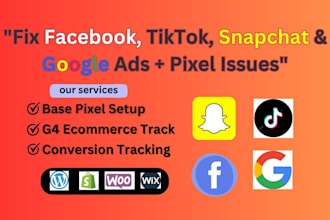 troubleshoot and fix facebook ads adroll  pixel snapchat and ebay sponsored ads