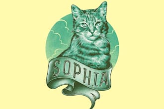 design fun hip illustration cat logo