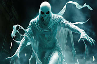 make a fantasy horror character art with amazing quality