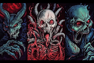 draw high quality detailed dark art illustration