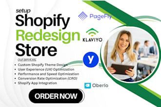 setup shopify setup shopify redesign pagefly klaviyo oberlo tiny sherpas store