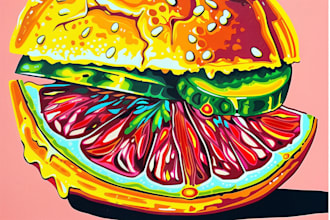 modern and colorful food pop art creations for you