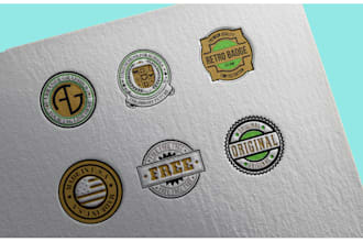 create custom badge designs, round labels, stamps and seal logo within 24 hours