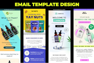 design mailchimp, klaviyo email marketing automation flows, campaigns in figma