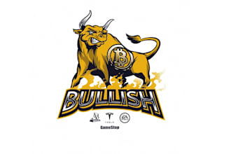design unique bull and bitcoin logo
