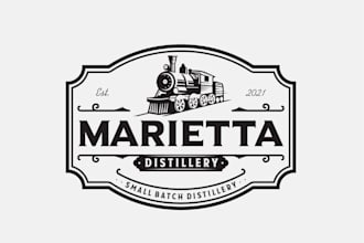 create a retro vintage distillery and beer brand logo design