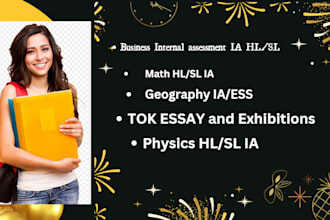 write tok, sl and hl ib ia, geog ess and business ee