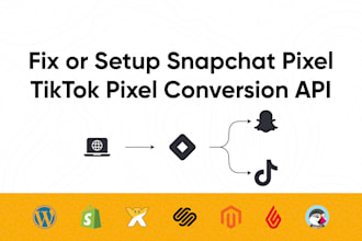 fix or set snapchat pixel, or tiktok pixel conversion API via google tag manager