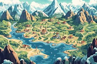 illustrate a flat vector illustration map