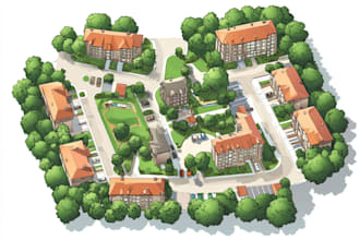 draw vector site plan or map illustration for real estate property
