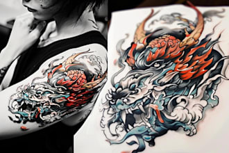 make a realistic tattoo design from your concept