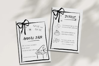 design minimalist invitation card wedding or party