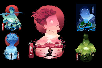 create design anime t shirt  or your face