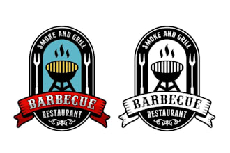 do food restaurant BBQ and beverages logo design for you